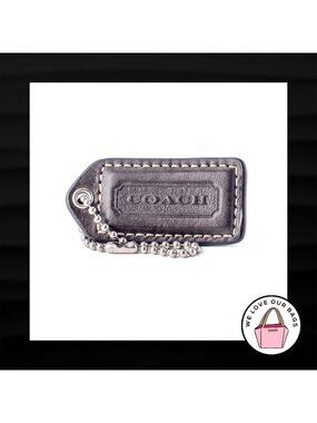 2" Medium COACH BROWN LEATHER KEY FOB BAG CHARM KEYCHAIN HANGTAG TAG